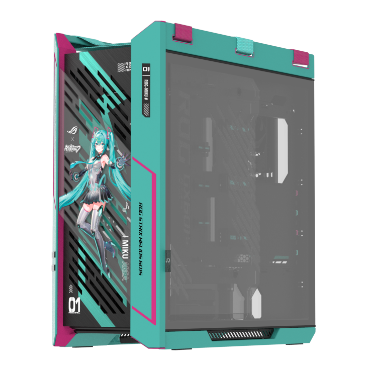ROG Strix Helios II Hatsune Miku Edition right side 45 degree shot