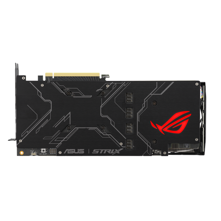 ROG-STRIX-RTX2060-O6G-EVO-V2-GAMING graphics card, front view with AMD logo