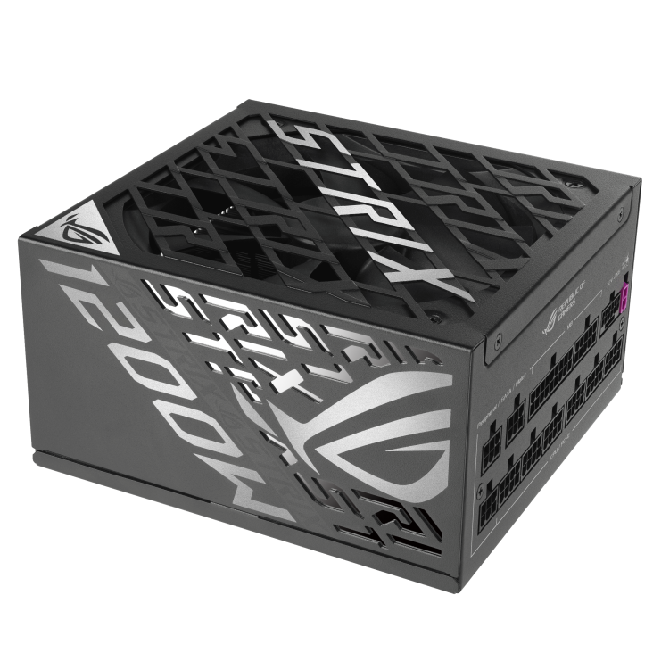 ROG Strix 1200W Platinum with ROG Equalizer top-down angle