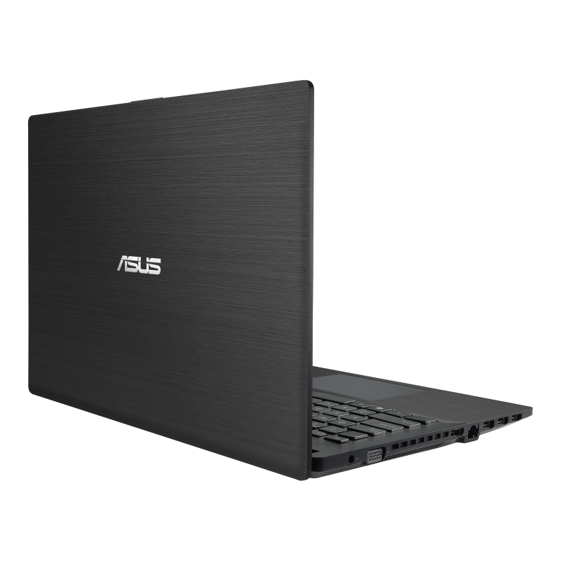An angled-rear view of an ASUSPRO P1440 showing the star grey chassis. 