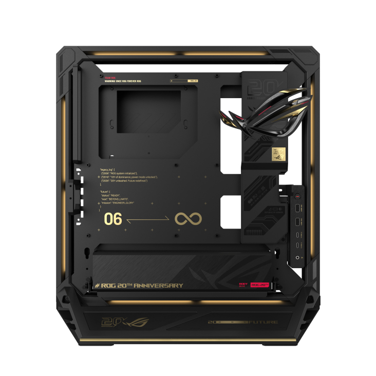 ROG GR20 Edition 20 left side shows ARGB lighting area and crossflow fan