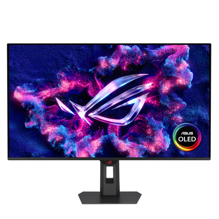 ROG Strix OLED XG32UQDMS front view with OLED LOGO