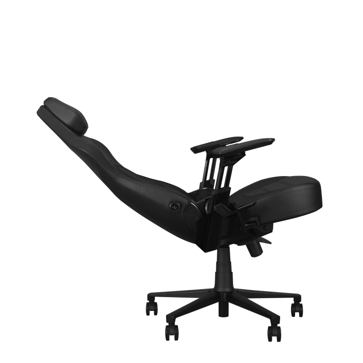 ROG Courser Core Gaming Chair side view from right with 155-degree recline and rocking mode