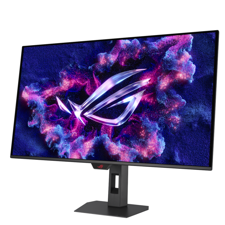 ROG Strix OLED XG32UQDMS front view to the left tilted 45 degrees