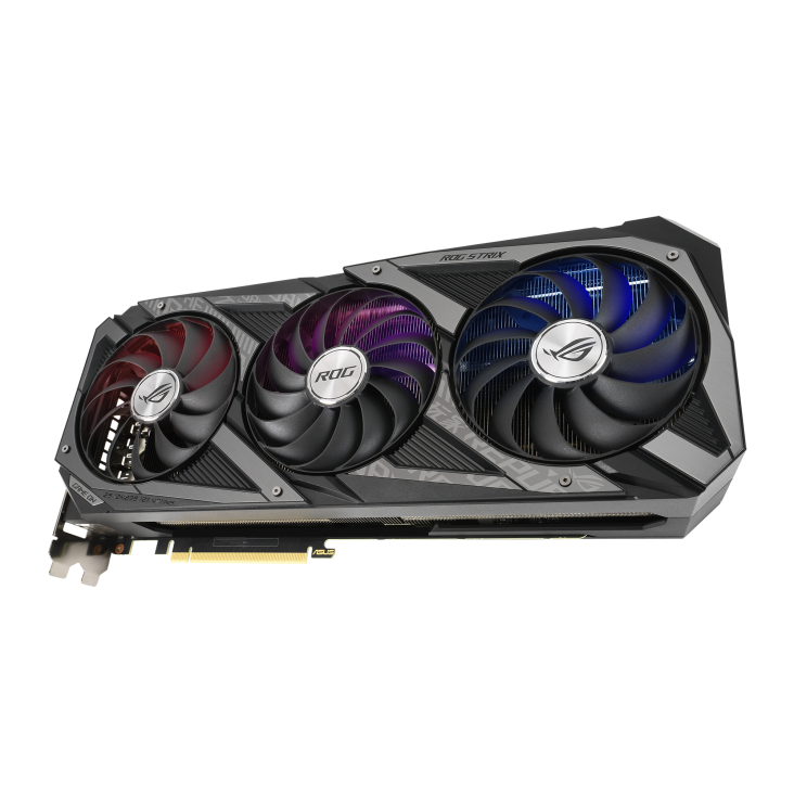 ROG-STRIX-RTX3060TI-8G-GAMING graphics card, hero shot from the front side