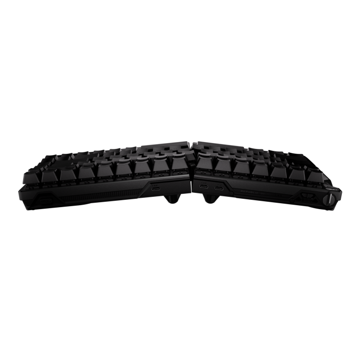 top view with keyboard feet placed in the middle