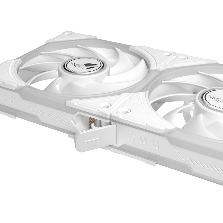 ROG Eurux GR120 ARGB Fan patented daisy-chain connectors and side lighting area