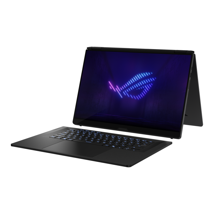 16_ROG Zephyrus DUO 16 (2026) with a glowing logo and illuminated keyboard