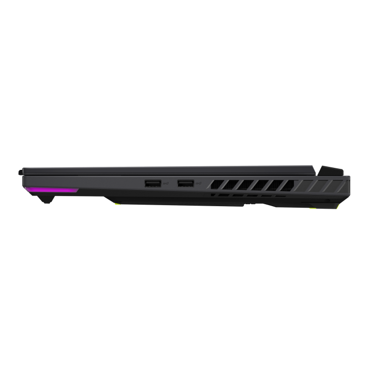 Eclipse Gray Profile view of the left side of the Strix SCAR16, with two USB A ports visible