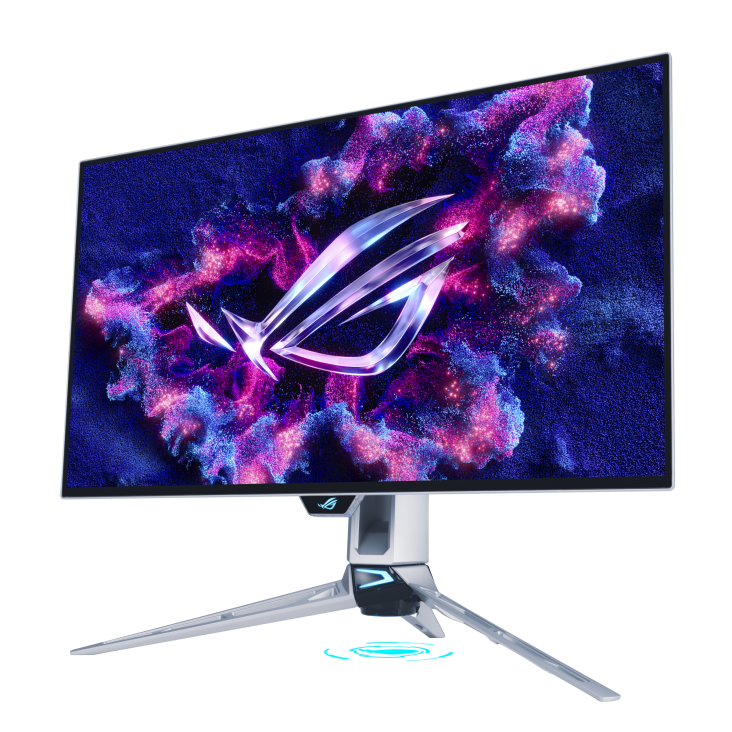 ROG Swift OLED PG27AQWP-W front view to the left tilted 45 degrees