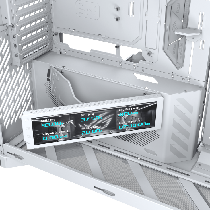 ROG Cronox Dual TG White hinged LCD screen