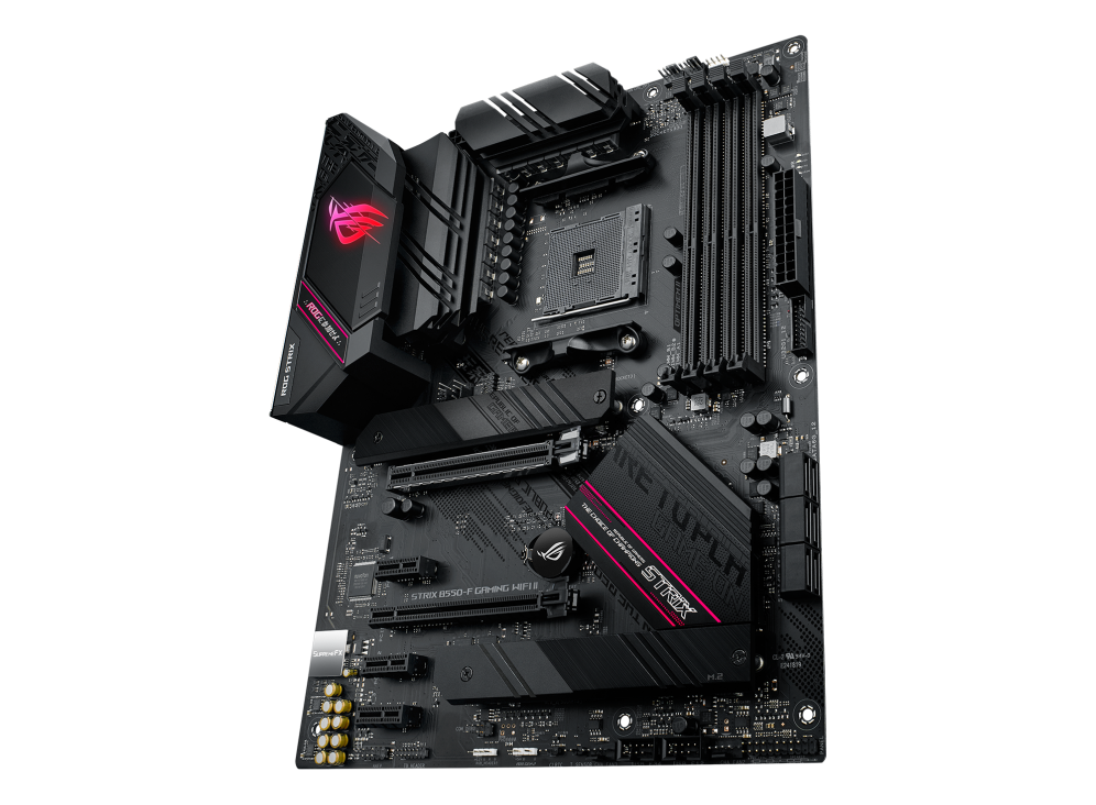 ROG STRIX B550-F GAMING WIFI II angled view from right