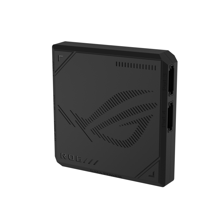 ccROG Eurux GR120 ARGB Fan Black triple pack controller front facing with built-in magnets ensure effortless installation