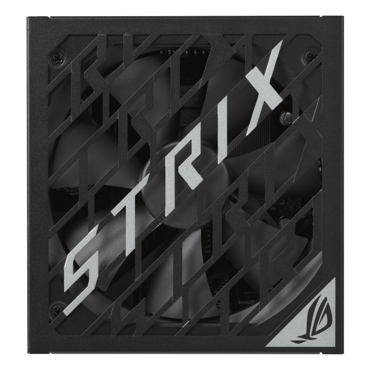 Top side of ROG Strix 850W Platinum focus on fan