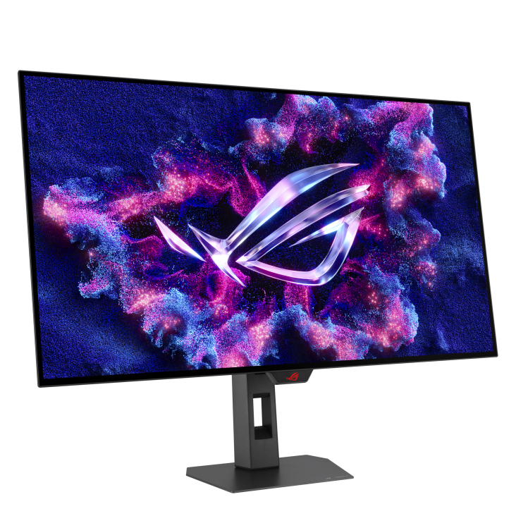 ROG Strix OLED XG32UCWMG front view to the right tilted 45 degrees