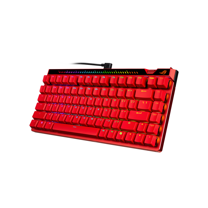ROG Falchion Ace 75 HE Lava Red front view to the left
