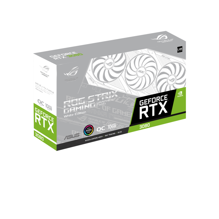 ROG-STRIX-RTX3080-O10G-WHITE-V2 graphics card packaging