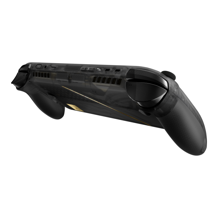 05_ROG Xbox Ally X20 Bundle angled view from the rear, tilting at 45 degrees