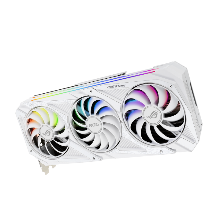 ROG-STRIX-RTX3070-O8G-WHITE-V2 graphics card, front view