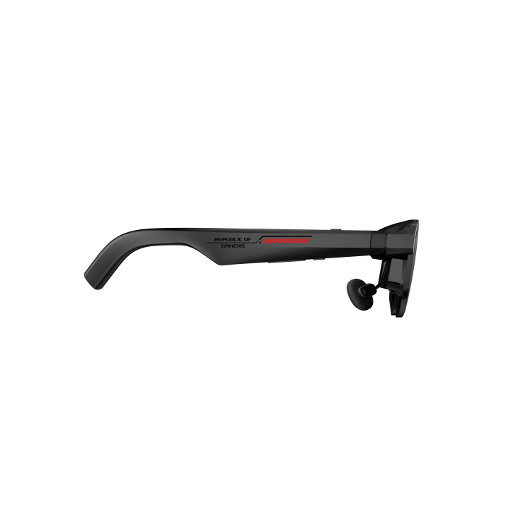 ROG XREAL R1 smart glasses left side horizontal view with temple detail