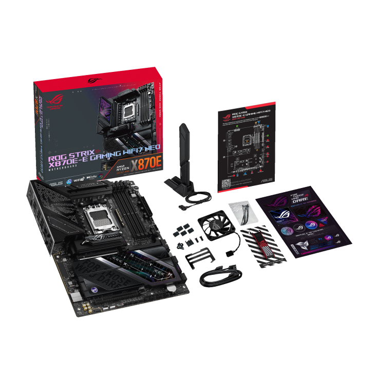 ROG STRIX X870E-E GAMING WIFI7 NEO with color box and accessories