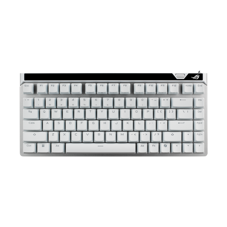 White ROG Falchion Ace 75 HE front view with RGB lighting off