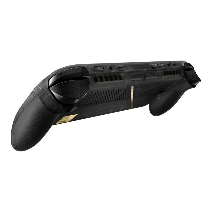 11_ROG Xbox Ally X20 Bundle angled view from the rear, tilting at 45 degrees