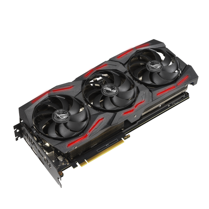 ROG-STRIX-RTX2060-O6G-EVO-V2-GAMING graphics card, front angled view
