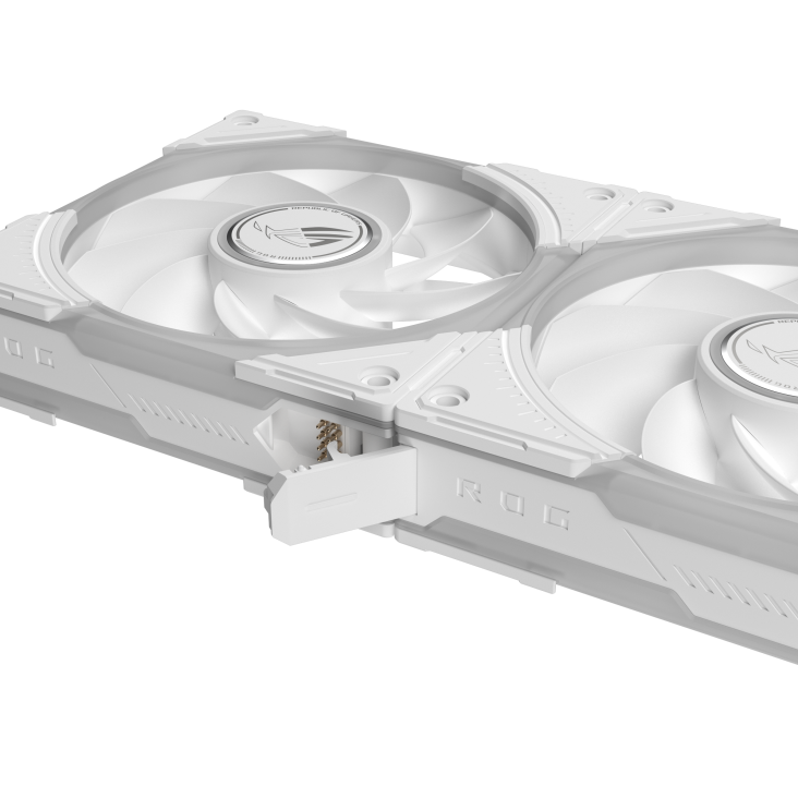 ROG Eurux GR120 ARGB Fan reverse blade patented daisy-chain connectors and side lighting area