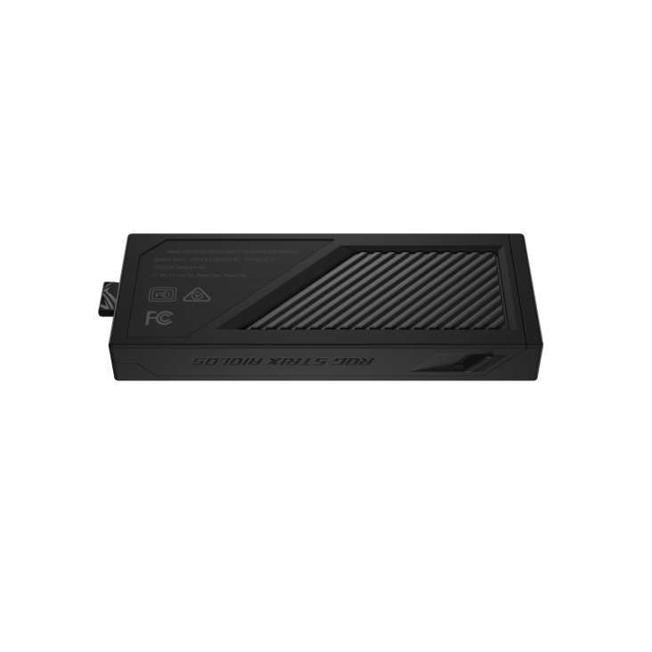 ROG Strix Aiolos rear view and side-engraved product name