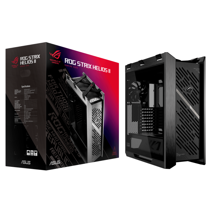 ROG Strix Helios II Black color box and chassis