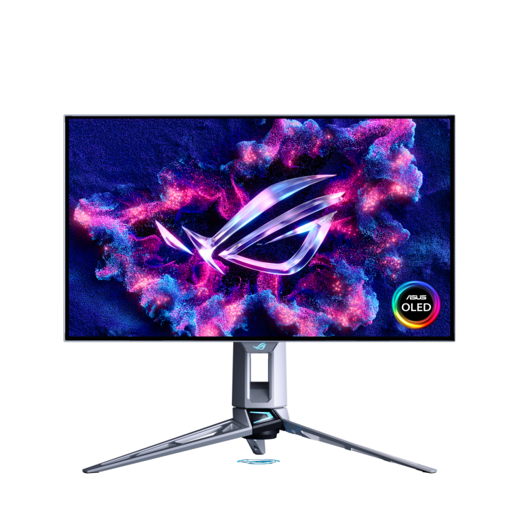 ROG Swift OLED PG27AQWP-W front view with logo
