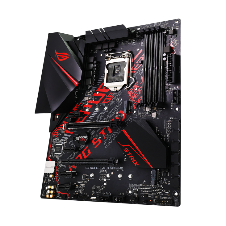 ROG STRIX B360-H GAMING angled view from right