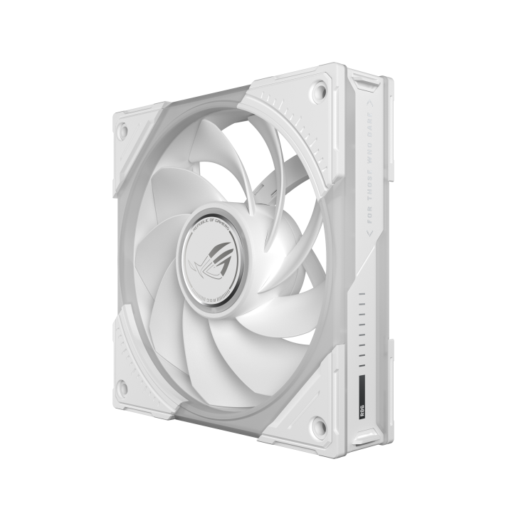 ROG Eurux GR120 ARGB Fan reverse blade White left 60 degree angle