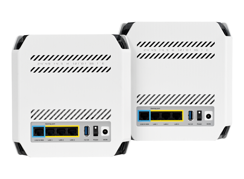 ROG Rapture GT6-White rear view, showing I/O ports