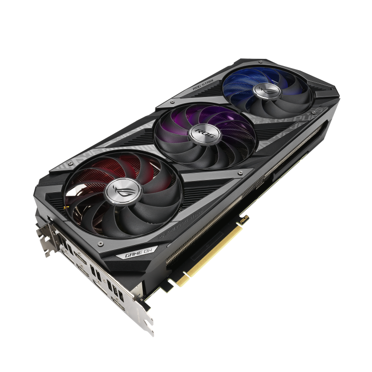 ROG-STRIX-RTX3060TI-8G-GAMING graphics card, hero shot from the front side