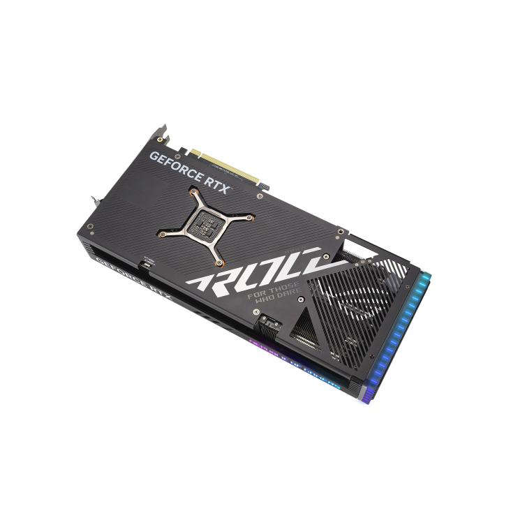 ROG Strix GeForce RTX 4070 SUPER graphics card rear view