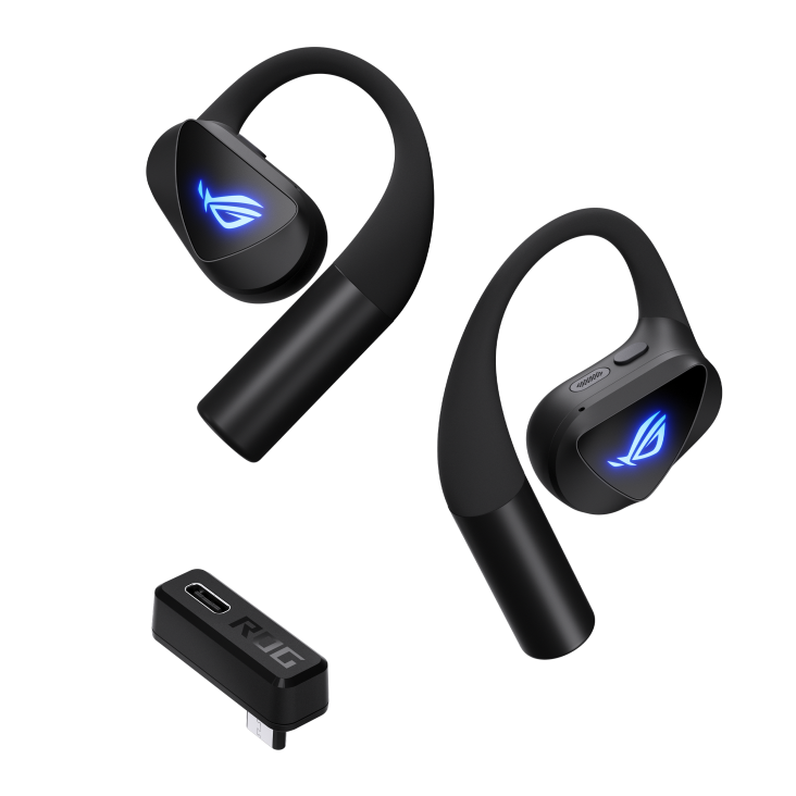 ROG Cetra Open Wireless gaming earbuds with 2.4 GHz dongle