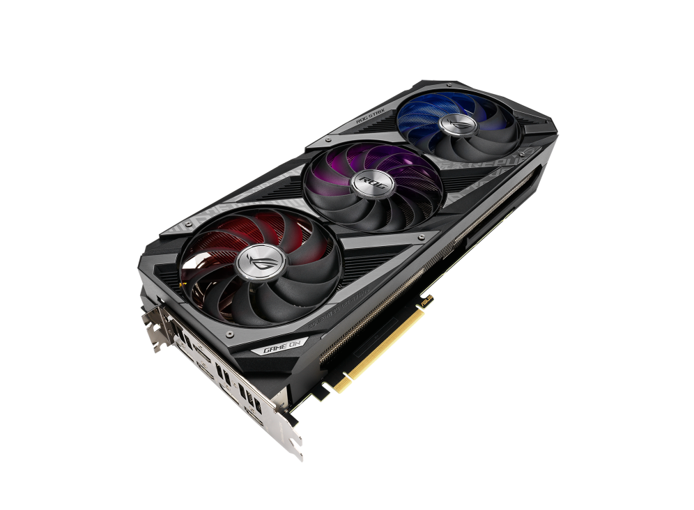 ROG-STRIX-RTX3070-8G-GAMING graphics card, hero shot from the front side