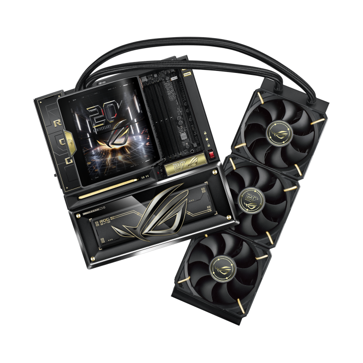 [ROG CROSSHAIR X870E EDITION 20 with ROG RYUJIN 360 EDITION 20] front view