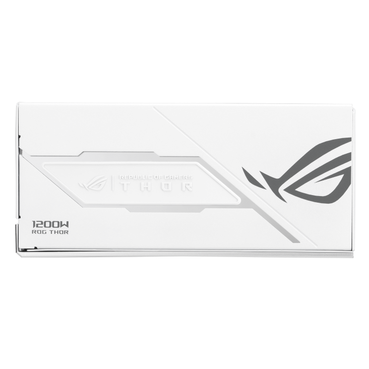 ROG Thor 1200W Platinum III White Edition with ROG Equalizer right side with magnetic OLED display disattached