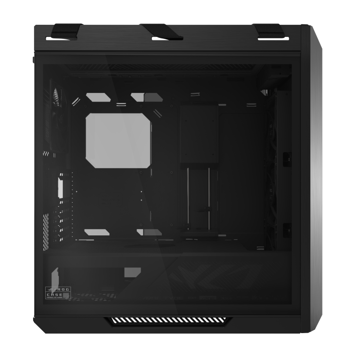ROG Strix Helios II Black left side view with tempered glass side panel