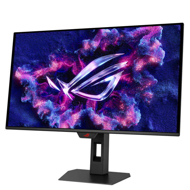 ROG Strix OLED XG27ACDMS front view to the left tilted 45 degrees
