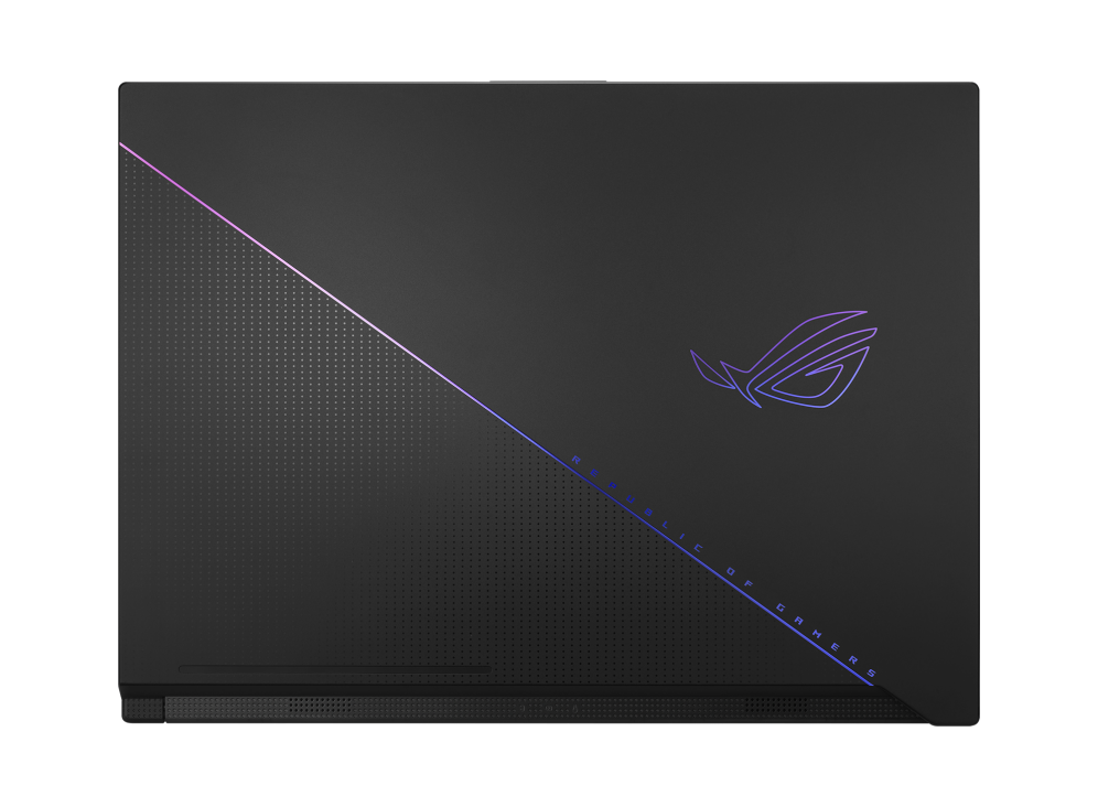 Top view of the Zephyrus Duo 16 with ROG Fearless Eye logo