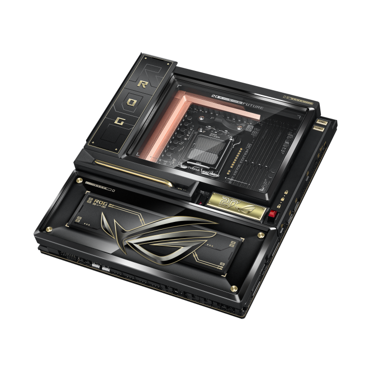 ROG CROSSHAIR X870E EDITION 20 top-down view, 45 degrees