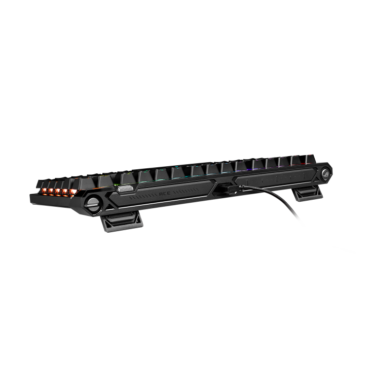 Black ROG Falchion Ace 75 HE top slant view to the right