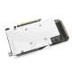 Rear side angled view of the ASUS Dual GeForce RTX 3060 Ti White OC edition graphics card