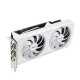 Angled side view of the ASUS Dual GeForce RTX 3060 Ti White OC edition graphics card