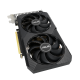 Front angled view of the ASUS Dual GeForce RTX 3050 SI V2 graphics card showcasing the fans